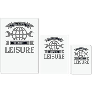                       UDNAG Untearable Waterproof Stickers 155GSM 'Labor | The end of labor is to gain leisure' A4 x 1pc, A5 x 1pc & A6 x 2pc                                              