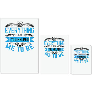                       UDNAG Untearable Waterproof Stickers 155GSM '| Everything I am, you helped me to be' A4 x 1pc, A5 x 1pc & A6 x 2pc                                              