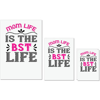                       UDNAG Untearable Waterproof Stickers 155GSM 'Mother | mom life is the best life copy' A4 x 1pc, A5 x 1pc & A6 x 2pc                                              
