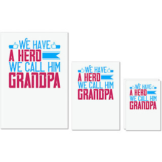 UDNAG Untearable Waterproof Stickers 155GSM 'Grand Father | We have a hero' A4 x 1pc, A5 x 1pc & A6 x 2pc UDNAG Untearable Waterproof Stickers 155GSM 'Grand Father | We have a hero' A4 x 1pc, A5 x 1pc & A6 x 2pc