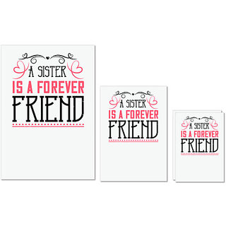 UDNAG Untearable Waterproof Stickers 155GSM 'Sister | A sister is a forever friend' A4 x 1pc, A5 x 1pc & A6 x 2pc UDNAG Untearable Waterproof Stickers 155GSM 'Sister | A sister is a forever friend' A4 x 1pc, A5 x 1pc & A6 x 2pc