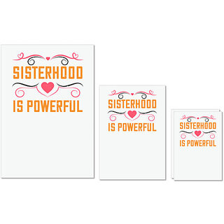                       UDNAG Untearable Waterproof Stickers 155GSM 'Sister | Sisterhood is powerful-2' A4 x 1pc, A5 x 1pc & A6 x 2pc                                              
