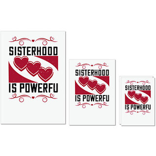                       UDNAG Untearable Waterproof Stickers 155GSM 'Sister | Sisterhood is powerful-1' A4 x 1pc, A5 x 1pc & A6 x 2pc                                              