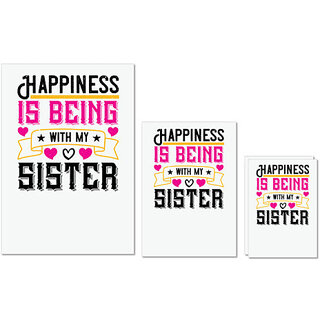 UDNAG Untearable Waterproof Stickers 155GSM 'Sister | Happiness is being with my sister-1' A4 x 1pc, A5 x 1pc & A6 x 2pc UDNAG Untearable Waterproof Stickers 155GSM 'Sister | Happiness is being with my sister-1' A4 x 1pc, A5 x 1pc & A6 x 2pc