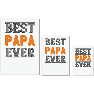                       UDNAG Untearable Waterproof Stickers 155GSM 'Papa, Father | best papa ever 2' A4 x 1pc, A5 x 1pc & A6 x 2pc                                              