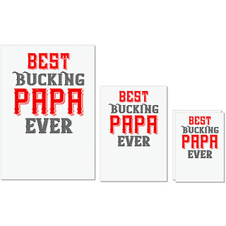                      UDNAG Untearable Waterproof Stickers 155GSM 'Papa, Father | best buking papa ever' A4 x 1pc, A5 x 1pc & A6 x 2pc                                              