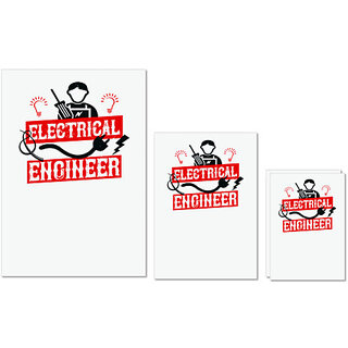                       UDNAG Untearable Waterproof Stickers 155GSM 'Electrical Engineer | Electrical engineer' A4 x 1pc, A5 x 1pc & A6 x 2pc                                              