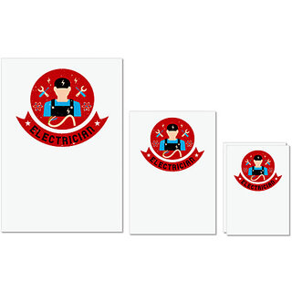                       UDNAG Untearable Waterproof Stickers 155GSM 'Electrical Engineer | Electrician 1' A4 x 1pc, A5 x 1pc & A6 x 2pc                                              