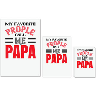                       UDNAG Untearable Waterproof Stickers 155GSM 'Father | my favorite prople call me papa' A4 x 1pc, A5 x 1pc & A6 x 2pc                                              