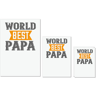                       UDNAG Untearable Waterproof Stickers 155GSM 'Father | world best papa 1' A4 x 1pc, A5 x 1pc & A6 x 2pc                                              