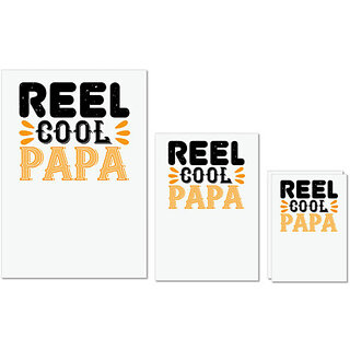                       UDNAG Untearable Waterproof Stickers 155GSM 'Father | reel cool papa' A4 x 1pc, A5 x 1pc & A6 x 2pc                                              