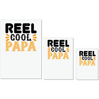 UDNAG Untearable Waterproof Stickers 155GSM 'Father | reel cool papa' A4 x 1pc, A5 x 1pc & A6 x 2pc UDNAG Untearable Waterproof Stickers 155GSM 'Father | reel cool papa' A4 x 1pc, A5 x 1pc & A6 x 2pc