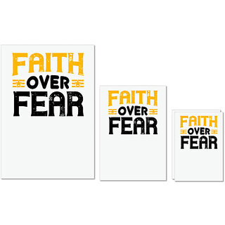                       UDNAG Untearable Waterproof Stickers 155GSM 'Faith | Faith over fear' A4 x 1pc, A5 x 1pc & A6 x 2pc                                              