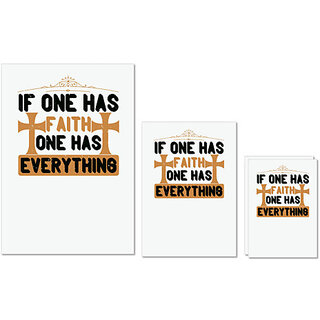                       UDNAG Untearable Waterproof Stickers 155GSM 'Faith | If one has faith, one has everything' A4 x 1pc, A5 x 1pc & A6 x 2pc                                              