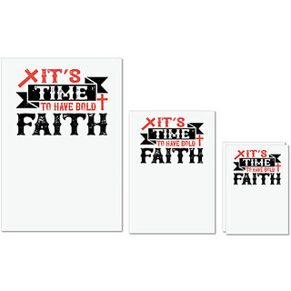                       UDNAG Untearable Waterproof Stickers 155GSM 'Faith | Its time to have bold faith' A4 x 1pc, A5 x 1pc & A6 x 2pc                                              
