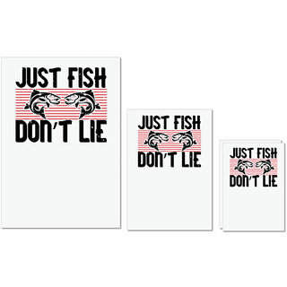 UDNAG Untearable Waterproof Stickers 155GSM 'Fishing | Just Fish, Dont Lie' A4 x 1pc, A5 x 1pc & A6 x 2pc UDNAG Untearable Waterproof Stickers 155GSM 'Fishing | Just Fish, Dont Lie' A4 x 1pc, A5 x 1pc & A6 x 2pc