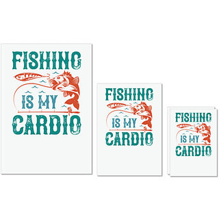 UDNAG Untearable Waterproof Stickers 155GSM 'Fishing | fishing is my cardio' A4 x 1pc, A5 x 1pc & A6 x 2pc UDNAG Untearable Waterproof Stickers 155GSM 'Fishing | fishing is my cardio' A4 x 1pc, A5 x 1pc & A6 x 2pc