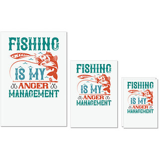 UDNAG Untearable Waterproof Stickers 155GSM 'Fishing | fishing is my anger management' A4 x 1pc, A5 x 1pc & A6 x 2pc UDNAG Untearable Waterproof Stickers 155GSM 'Fishing | fishing is my anger management' A4 x 1pc, A5 x 1pc & A6 x 2pc