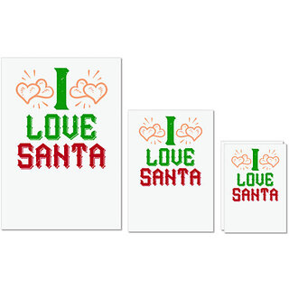                       UDNAG Untearable Waterproof Stickers 155GSM 'Christmas | i love santa' A4 x 1pc, A5 x 1pc & A6 x 2pc                                              