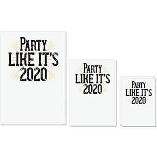                       UDNAG Untearable Waterproof Stickers 155GSM 'Christmas | Party like its 2020' A4 x 1pc, A5 x 1pc & A6 x 2pc                                              