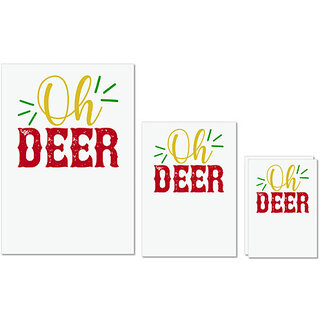                       UDNAG Untearable Waterproof Stickers 155GSM 'Christmas | oh deer' A4 x 1pc, A5 x 1pc & A6 x 2pc                                              