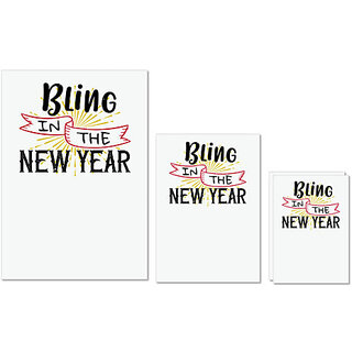                       UDNAG Untearable Waterproof Stickers 155GSM 'Christmas | Bling in the New Year' A4 x 1pc, A5 x 1pc & A6 x 2pc                                              