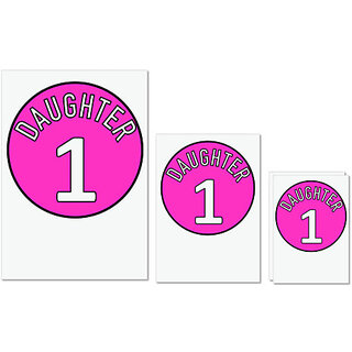                       UDNAG Untearable Waterproof Stickers 155GSM 'Daughter | Daughter 1' A4 x 1pc, A5 x 1pc & A6 x 2pc                                              