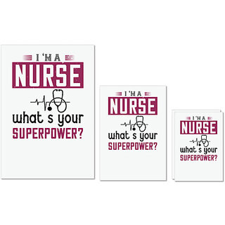 UDNAG Untearable Waterproof Stickers 155GSM 'Nurse | i'm anurse whats your superpower' A4 x 1pc, A5 x 1pc & A6 x 2pc UDNAG Untearable Waterproof Stickers 155GSM 'Nurse | i'm anurse whats your superpower' A4 x 1pc, A5 x 1pc & A6 x 2pc
