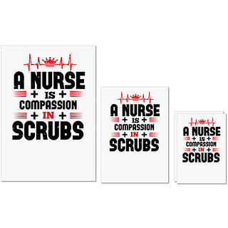 UDNAG Untearable Waterproof Stickers 155GSM 'Nurse | a nurse is compassion is' A4 x 1pc, A5 x 1pc & A6 x 2pc UDNAG Untearable Waterproof Stickers 155GSM 'Nurse | a nurse is compassion is' A4 x 1pc, A5 x 1pc & A6 x 2pc