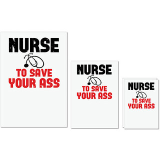 UDNAG Untearable Waterproof Stickers 155GSM 'Nurse | nurse to save your ass' A4 x 1pc, A5 x 1pc & A6 x 2pc UDNAG Untearable Waterproof Stickers 155GSM 'Nurse | nurse to save your ass' A4 x 1pc, A5 x 1pc & A6 x 2pc