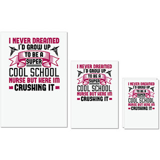                       UDNAG Untearable Waterproof Stickers 155GSM 'Nurse Doctor | i never dreamed i'd grow up' A4 x 1pc, A5 x 1pc & A6 x 2pc                                              
