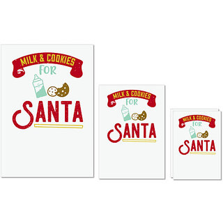                       UDNAG Untearable Waterproof Stickers 155GSM 'Christmas | Milk & cookies for Santa' A4 x 1pc, A5 x 1pc & A6 x 2pc                                              