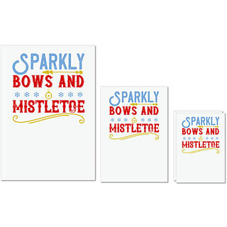 UDNAG Untearable Waterproof Stickers 155GSM 'Christmas | Sparkly bows and mistletoe' A4 x 1pc, A5 x 1pc & A6 x 2pc UDNAG Untearable Waterproof Stickers 155GSM 'Christmas | Sparkly bows and mistletoe' A4 x 1pc, A5 x 1pc & A6 x 2pc