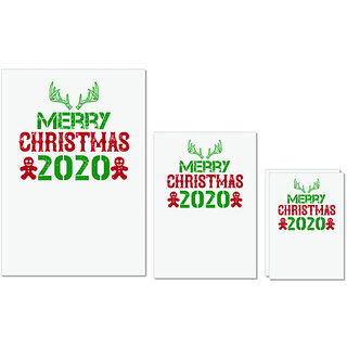                       UDNAG Untearable Waterproof Stickers 155GSM 'Christmas | merry christmas 2020' A4 x 1pc, A5 x 1pc & A6 x 2pc                                              