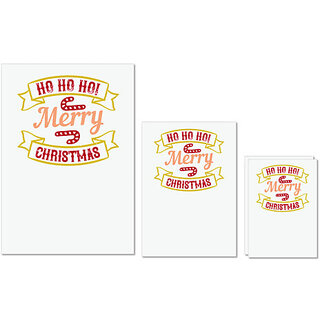                       UDNAG Untearable Waterproof Stickers 155GSM 'Christmas | ho ho ho! merry christmas' A4 x 1pc, A5 x 1pc & A6 x 2pc                                              