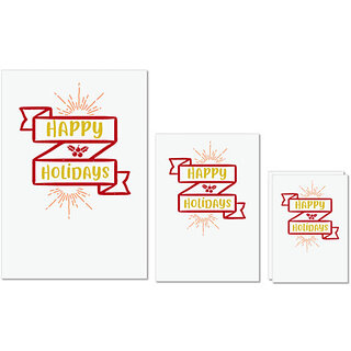                       UDNAG Untearable Waterproof Stickers 155GSM 'Christmas | happy holidays' A4 x 1pc, A5 x 1pc & A6 x 2pc                                              
