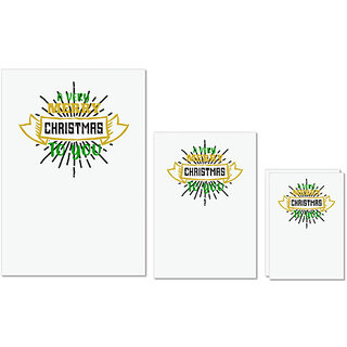                       UDNAG Untearable Waterproof Stickers 155GSM 'Christmas | A very merry christmas to you' A4 x 1pc, A5 x 1pc & A6 x 2pc                                              