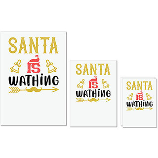UDNAG Untearable Waterproof Stickers 155GSM 'Christmas | santa is a wathing' A4 x 1pc, A5 x 1pc & A6 x 2pc UDNAG Untearable Waterproof Stickers 155GSM 'Christmas | santa is a wathing' A4 x 1pc, A5 x 1pc & A6 x 2pc