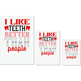 UDNAG Untearable Waterproof Stickers 155GSM 'Dentist | I like teeth better than people' A4 x 1pc, A5 x 1pc & A6 x 2pc UDNAG Untearable Waterproof Stickers 155GSM 'Dentist | I like teeth better than people' A4 x 1pc, A5 x 1pc & A6 x 2pc