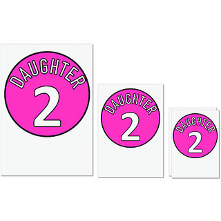                      UDNAG Untearable Waterproof Stickers 155GSM 'Daughter | Daughter 2' A4 x 1pc, A5 x 1pc & A6 x 2pc                                              