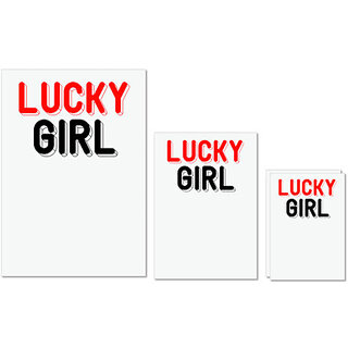 UDNAG Untearable Waterproof Stickers 155GSM 'Girl | lucky girl' A4 x 1pc, A5 x 1pc & A6 x 2pc UDNAG Untearable Waterproof Stickers 155GSM 'Girl | lucky girl' A4 x 1pc, A5 x 1pc & A6 x 2pc