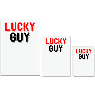UDNAG Untearable Waterproof Stickers 155GSM 'Guy | lucky guy' A4 x 1pc, A5 x 1pc & A6 x 2pc UDNAG Untearable Waterproof Stickers 155GSM 'Guy | lucky guy' A4 x 1pc, A5 x 1pc & A6 x 2pc
