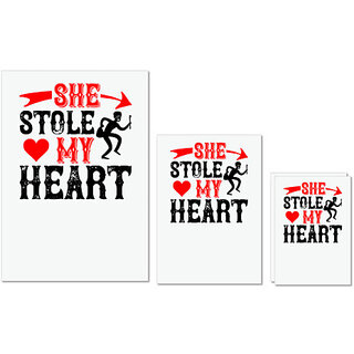 UDNAG Untearable Waterproof Stickers 155GSM 'Love | she stole my heart' A4 x 1pc, A5 x 1pc & A6 x 2pc UDNAG Untearable Waterproof Stickers 155GSM 'Love | she stole my heart' A4 x 1pc, A5 x 1pc & A6 x 2pc