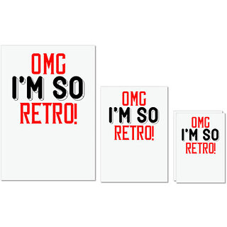 UDNAG Untearable Waterproof Stickers 155GSM 'Retro | OMG i'm so retio,' A4 x 1pc, A5 x 1pc & A6 x 2pc UDNAG Untearable Waterproof Stickers 155GSM 'Retro | OMG i'm so retio,' A4 x 1pc, A5 x 1pc & A6 x 2pc