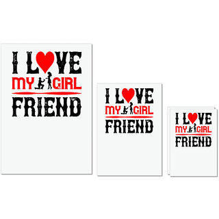                       UDNAG Untearable Waterproof Stickers 155GSM 'Girlfriend | i love my girl friend copy' A4 x 1pc, A5 x 1pc & A6 x 2pc                                              