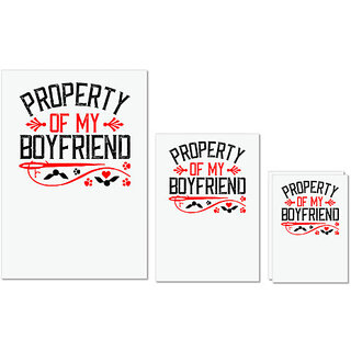                       UDNAG Untearable Waterproof Stickers 155GSM 'Boyfriend | property of my boy friend' A4 x 1pc, A5 x 1pc & A6 x 2pc                                              