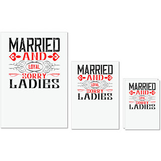                       UDNAG Untearable Waterproof Stickers 155GSM 'Ladies | married and local sorry ladies' A4 x 1pc, A5 x 1pc & A6 x 2pc                                              