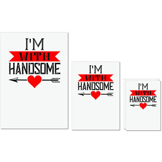 UDNAG Untearable Waterproof Stickers 155GSM 'Couple | i am with handsome' A4 x 1pc, A5 x 1pc & A6 x 2pc UDNAG Untearable Waterproof Stickers 155GSM 'Couple | i am with handsome' A4 x 1pc, A5 x 1pc & A6 x 2pc