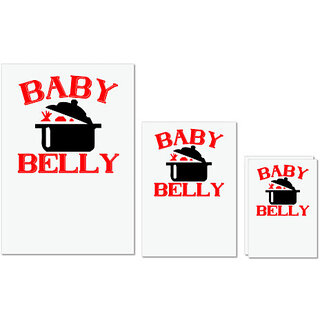                       UDNAG Untearable Waterproof Stickers 155GSM 'Bay | baby belly' A4 x 1pc, A5 x 1pc & A6 x 2pc                                              