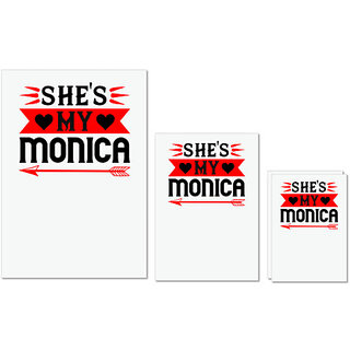                       UDNAG Untearable Waterproof Stickers 155GSM 'Couple | she's my monica' A4 x 1pc, A5 x 1pc & A6 x 2pc                                              